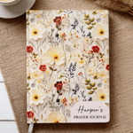 Personalised Retro Exquisite Wildflower Faith Journal Notebook with Name Daily Prayer Birthday Gift for Women Christians