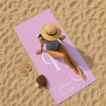 Personalised Minimalist Mr. and Mrs. Quick Dry Beach Towel with Surname and Year Summer Vacation Honeymoon Anniversary Gift for Couple
