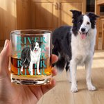 Personalized Watercolour Style Pet Portrait Photo 10 oz Old-Fashioned Whisky Glass with Name Birthday Anniversary Gift for Pet Lovers