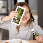 Personalized Fantasy Unicorn Dinosaur Safe Stainless Steel Fork Spoon Knife 3 Pcs Cutlery Set with Name and Case Back to School Birthday Gift for Kid