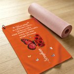 Personalized Positive Thoughts Change Your Life Birth Flower Butterfly Yoga Towel with Name Yoga Exercise Birthday Gift for Pilates Yoga Lover