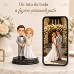 Figura 3D personalizada con foto de pareja de personajes animados y texto decoración de escritorio regalo de boda para parejas