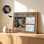 Personalised Couple Photo Calendar Map Canvas Prints with Names and Date Wall Decor Ship from USA Wedding Engagement Gift for Couples Newlyweds