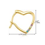 Personalized Dainty 1-5 Birthstones Heart Shape Earrings Daily Wear Birthday Anniversary Gift for Women