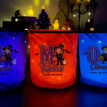 Personalized Cartoon Character Photo Lightweight Spooky LED Light Treat Bag with Name and Letter Halloween Party Gift for Kid