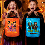Personalized Magical Spooky Candy Quest Cartoon Character Photo LED Light Trick or Treat Bag with Name and Letter Halloween Party Gift for Kid