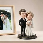 Figura 3D personalizada con foto de pareja de personajes animados y texto decoración de escritorio regalo de boda para parejas