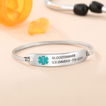 Personalised Star of Life Medical Alert ID Bracelet with Engraved Messages Daily Use Birthday Gift for Diabetic Allergy Epilepsy