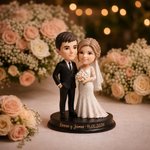 Figura 3D personalizada con foto de pareja de personajes animados y texto decoración de escritorio regalo de boda para parejas