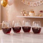 Personalized Besties Photo 15 oz Stemless Wine Glass with Name Home Decor Date Night Birthday Gift for Bestie Best Friend