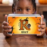 Personalised Cute Cartoon Character Biscuit Tin Box with Initial and Name Halloween Party Gift for Boys Girls
