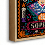 Personalized Paper-Cutting Art Photo Design Canvas Prints with Name Home Decor Ship from USA Halloween Day of the Dead Gift for Friends Family