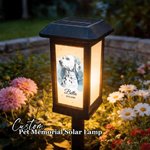 Personalised Ink Wash Style Pet Photo Waterproof Solar Garden Light with Name and Year Garden Decor Pet Loss Memorial Gift for Friends Pet Lovers