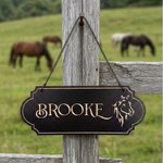 Personalised Antique-Style Frame Horse Silhouette Design Horse Stall Sign with Engraved Name New Horse Arrival Housewarming Gift for Horse Lover