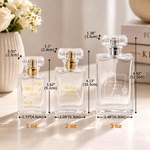 Personlig, blomstermønstret, gjenfyllbar og slitesterk parfymeflaske i glass på 1–3 oz med navn og tittel – til brudepiken, bestevenninnen, bryllupsfesten og bryllupsdagen