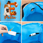 Personalized Cute Pumpkin Ghost LED Light Bucket Bag with Name and Initial Trick or Treat Halloween Party Birthday Gift for Kid Boy Girl