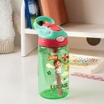 Personalised Lucky 3D-Style Artwork Cartoon Character Photo 16 oz Water Bottle with Name and Straw Daily Use Birthday Back to School Gift for Kids