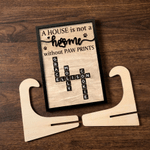 Personalized Cute Paw Print Crossword Puzzle Art Wooden Plaque with Name Home Decor Birthday Gift for Pet Owners Lovers