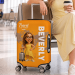 Personalized 3D-Style Artwork Luggage Cover Fits 18-32 Inches Suitcase with Name Travel Business Trip Birthday Gift for Traveller Family Friends