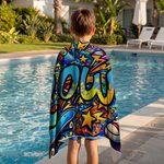 Personalisiertes Street-Art Strandtuch mit Graffiti-Namen | sandabweisend | schnelltrocknend | Badetuch | Sommer Urlaub Geschenk für Familie Freunde
