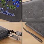 Personalized Birth Flower & Birthstone Stethoscope PU Leather Passport Holder Wallet with Name Travel Essential Birthday Gift for Nurse Doctor