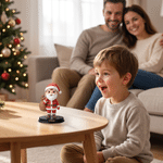 Personalized 3D Photo Christmas Santa Figurine with Text and Wooden Base Festive Decor Christmas Gift for Family Friends
