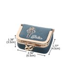 Personalized Birth Flower Portable PU Leather Mini Jewelry Case with Kiss Lock and Name Birthday Gift for Family Besties