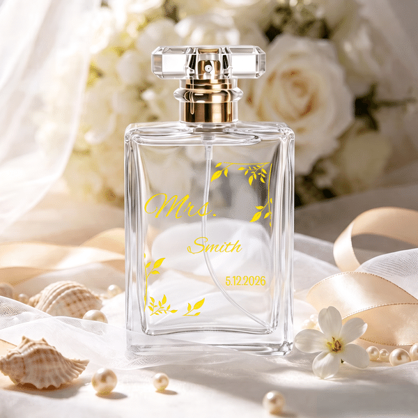 Personalized Floral Refillable Durable 1-3 oz Glass Perfume Bottle with Name and Title Bridal Party Anniversary Wedding for Bridesmaid Best Friend