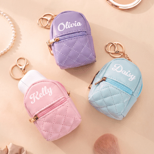 Personalised Multicolour Mini Name PU Leather Coin Earphone Bag Keyring Daily Use Birthday Anniversary Gift for Women