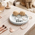 Personalized Pet Paw Ring Dish with Name 3D-Printed Cat Dog Paw Jewelry Tray Memorial Keepsake Birthday Gift for Pet Owners Lovers