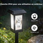 Lampe solaire de jardin personnalisée avec photo de l'animal nom et année - Cadeau pour les propriétaires des animaux de compagnie