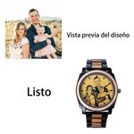 Reloj de madera personalizado con foto y texto accesorio diario regalo de cumpleaños para hombres