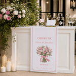 Personalized Wedding Bouquet Table Runner with Name and Date Wedding Party Anniversary Gift for Newlyweds