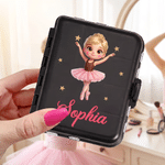 Personalized Cartoon Ballet Girl Photo Design Hair Pin Storage Case with Name Birthday Dance Competition Team Gift for Ballerina Ballet Lover