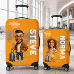 Personalized 3D-Style Artwork Luggage Cover Fits 18-32 Inches Suitcase with Name Travel Business Trip Birthday Gift for Traveller Family Friends
