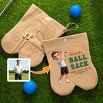 Personalised Photo Cartoon Golf Player Name Golf Ball Bag Sack with 2 Golf Balls and 4 Tees Golf Accessories Birthday Gift for Golfer Golf Enthusiasts