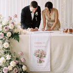 Personalized Wedding Bouquet Table Runner with Name and Date Wedding Party Anniversary Gift for Newlyweds