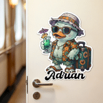 Personalised Cartoon Halloween Cruise Rubber Duck Fridge Magnet with Name Stateroom Decor Halloween Party Gift for Family Friends Travel Lovers
