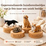 Gepersonaliseerd schattig 3D-beeldje van een huisdier met naam - bureaudecoratie en herinneringscadeau of verjaardagscadeau voor huisdierliefhebbers