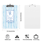 Personalised Birth Flower Stripes Acrylic Clipboard with Title Surname and Metal Clip Teacher Appreciation Birthday Gift for Teachers