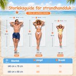 Personlig snabbtorkande strandhandduk randig pool club design med familjenamn badlakan för sommarstuga och familjepresent
