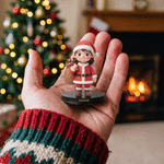 Personalized 3D Photo Christmas Santa Figurine with Text and Wooden Base Festive Decor Christmas Gift for Family Friends