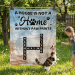 Personalised Home Paw Print Crossword Puzzle Art Soft Throw Blanket with Name Home Decor Birthday Gift for Pet Owners Lovers