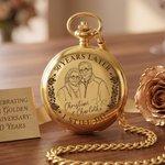 Personalized I Still Do Rose Romantic Photo Design Pocket Watch with Names and Year Anniversary Birthday Gift for Mom Wife Couple