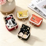 Personalized Birth Flower Skull PU Leather Mini Jewelry Box with Name and Kiss Lock Daily Use Birthday Gift for Girls Women Goth Enthusiasts
