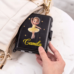 Personalized Cartoon Ballet Girl Photo Design Hair Pin Storage Case with Name Birthday Dance Competition Team Gift for Ballerina Ballet Lover