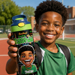 Personalized Cartoon Character Word Cloud 12 oz Insulated Water Bottle with Straw and Spill Proof Lid Back to School Birthday Gift for Kid