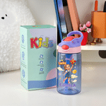 Personalised Lucky 3D-Style Artwork Cartoon Character Photo 16 oz Water Bottle with Name and Straw Daily Use Birthday Back to School Gift for Kids