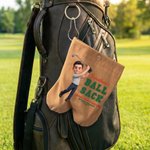 Personalised Photo Cartoon Golf Player Name Golf Ball Bag Sack with 2 Golf Balls and 4 Tees Golf Accessories Birthday Gift for Golfer Golf Enthusiasts