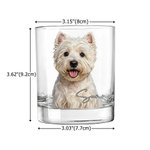 Personalised Oil Painting Style Dog Cat Photo 10 oz Whisky Glass with Name Birthday Gift for Pet Lovers Wine Lovers